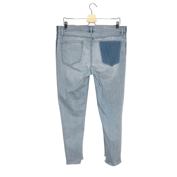 LOFT Light Wash Modern Skinny Side Stripe Step Raw Hem Jeans - Picture 5 of 14